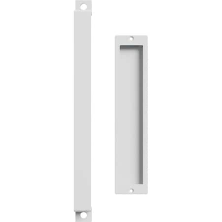 Ekena Millwork 16" Pull Handle & 12" Flush Pull for 1 3/8" Doors, Rocket White GB6001PP31612RW